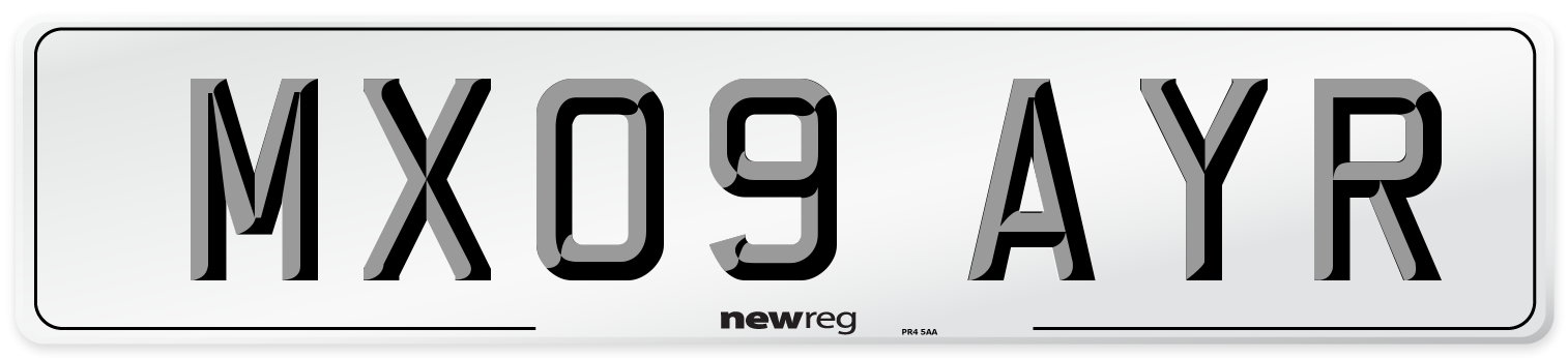 MX09 AYR Number Plate from New Reg